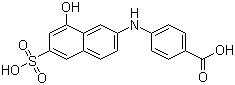 structure of CAS# 5855-84-5, 6-(4-羧基苯胺基)-4-羟基-2-萘磺酸