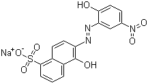 CAS 登录号：5858-58-2, 酸性媒介棕 92, 5-羟基-6-[(2-羟基-5-硝基苯基)偶氮]萘-1-磺酸钠