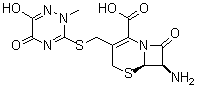 CAS # 58909-56-1, 7-Amino-3-[[(2,5-dihydro-6-hydroxy-2-methyl-5-oxo-1,2,4-triazin-3-yl)thio]methyl]cephalosporanic acid