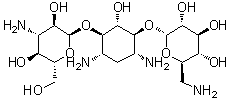 CAS # 59-01-8, Kanamycin, O-3-Amino-3-deoxy-alpha-D-glucopyranosyl-(1→6)-O-[6-amino-6-deoxy-alpha-D-glucopyranosyl-(1→4)]-2-deoxy-D-streptamine, 4,6-Diamino-2-hydroxy-1,3-cyclohexane 3,6'-diamino-3,6'-dideoxydi-alpha-D-glucoside, KM, Kanacin