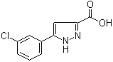 structure of CAS# 595610-50-7, 5-(3-氯苯基)-1H-吡唑-3-羧酸