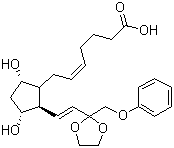 CAS # 59619-81-7, Etiproston, (5Z)-7-[(1R,2R,3R,5S)-3,5-Dihydroxy-2-[(1E)-2-[2-(phenoxymethyl)-1,3-dioxolan-2-yl]ethenyl]cyclopentyl]-5-heptenoic acid