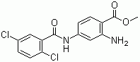 structure of CAS# 59673-82-4, 2-氨基-4-(2,5-二氯苯甲酰胺基)苯甲酸甲酯