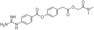 CAS # 59721-28-7, Camostat, 2-(Dimethylamino)-2-oxoethyl 4-(4-guanidinobenzoyloxy)phenylacetate