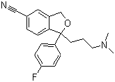 CAS # 59729-33-8, Citalopram, 1-[3-(Dimethylamino)propyl]-1-(4-fluorophenyl)-1,3-dihydro-5-isobenzofurancarbonitrile