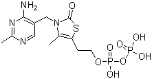 CAS 登录号：59733-97-0, 硫胺噻唑酮焦磷酸酯, 2-[3-[(4-氨基-2-甲基嘧啶-5-基)甲基]-4-甲基-2-氧代-1,3-噻唑-5-基]乙基焦磷酸酯