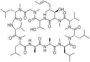 CAS # 59787-61-0, Cyclosporin C, Cyclo[L-alanyl-D-alanyl-N-methyl-L-leucyl-N-methyl-L-leucyl-N-methyl-L-valyl-3-hydroxy-N,4-dimethyl-L-2-amino-6-octenoyl-L-threonyl-N-methylglycyl-N-methyl-L-leucyl-L-valyl-N-methyl-L-leucyl]
