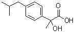 CAS # 60057-62-7, alpha-Hydroxy-alpha-methyl-4-(2-methylpropyl)benzeneacetic acid, 2-(4-Isobutylphenyl)-2-hydroxypropionic acid, 2-(p-Isobutylphenyl)-2-hydroxypropionic acid, 2-(p-Isobutylphenyl)lactic acid, 2-Hydroxy-2-(4-isobutylphenyl)propionic acid
