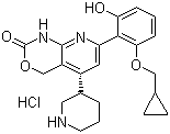 structure of CAS# 600734-06-3, 7-[2-(环丙基甲氧基)-6-羟基苯基]-1,4-二氢-5-[(3S)-3-哌啶基]-2H-吡啶并[2,3-d][1,3]恶嗪盐酸盐