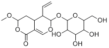 structure of CAS# 60077-47-6, 5-乙烯基-3-甲氧基-6-[3,4,5-三羟基-6-(羟基甲基)四氢吡喃-2-基]氧基-4,4a,5,6-四氢-3H-吡喃并[3,4-c]吡喃-1-酮