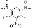 CAS # 602-99-3, 3-Methyl-2,4,6-trinitrophenol, 2,4,6-Trinitro-m-cresol, 3-Methylpicric acid, Methylpicric acid, NSC 3182, TNCr, Trinitro-m-cresol, Trinitro-m-cresolic acid