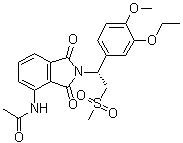 structure of CAS# 608141-44-2, (R)-2-[1-(3-乙氧基-4-甲氧基苯基)-2-甲基磺酰基乙基]-4-乙酰基氨基异吲哚啉-1,3-二酮
