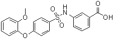 structure of CAS# 612044-42-5, 3-[[[4-(2-甲氧基苯氧基)苯基]磺酰基]氨基]苯甲酸
