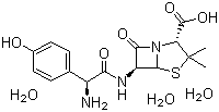 structure of CAS# 61336-70-7, Amoxicillin trihydrate