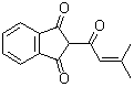 CAS 登录号：6134-98-1, 2-(3-甲基-1-氧代-2-丁烯-1-基)-1H-茚-1,3(2H)-二酮