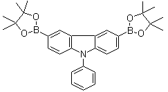 structure of CAS# 618442-57-2, 9-苯基-9H-咔唑-3,6-二硼酸二频哪醇酯