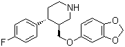 CAS 登录号：61869-08-7, 帕罗西汀, 帕罗昔丁, (-)-反式-4-(4-氟苯基)-3-{[(3',4'-亚甲二氧基)苯氧基]甲基}-哌啶