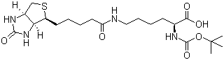 structure of CAS# 62062-43-5, N-叔丁氧羰基-N'-生物素-L-赖氨酸