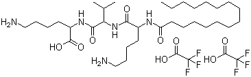CAS # 623172-56-5, N2-(1-Oxohexadecyl)-L-lysyl-L-valyl-L-lysine 2,2,2-trifluoroacetate (1:2)