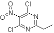 structure of CAS# 6237-95-2, 4,6-Dichloro-2-ethyl-5-nitropyrimidine
