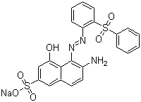 CAS # 6245-60-9, Acid Red 42, Sodium 6-amino-4-hydroxy-5-[2-(phenylsulfonyl)phenylazo]-2-naphthalenesulfonate, Supracen Red B, Tectilon Red 4B, Telon Light Red BL, Telon Red BLL, Unitertracid Light Red B
