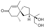 CAS # 62574-30-5, 11R,12-Dihydroxyspirovetiv-1(10)-en-2-one, [2R-[2alpha(R*),5alpha(R*)]]-2-(1,2-Dihydroxy-1-methylethyl)-6,10-dimethylspiro[4.5]dec-6-en-8-one