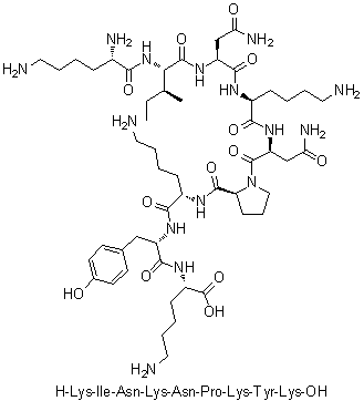 CAS 登录号：625854-71-9, L-赖氨酰-L-异亮氨酰-L-天冬氨酰胺酰-L-赖氨酰-L-天冬氨酰胺酰-L-脯氨酰-L-赖氨酰-L-酪氨酰-L-赖氨酸