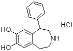 structure of CAS# 62717-42-4, 2,3,4,5-Tetrahydro-1-phenyl-1H-3-benzazepine-7,8-diol hydrochloride