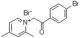 CAS 登录号：6275-90-7, 1-[2-(4-溴苯基)-2-氧代乙基]-2,4-二甲基吡啶鎓溴化物