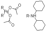 structure of CAS# 628339-96-8, 双(二环己基氨基)钯二乙酸盐