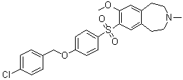 CAS # 630407-66-8, 7-[[4-[(4-Chlorophenyl)methoxy]phenyl]sulfonyl]-2,3,4,5-tetrahydro-8-methoxy-3-methyl-1H-3-benzazepine