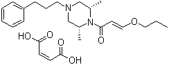 CAS # 63378-13-2, (2R,6S)-rel-2,6-Dimethyl-1-(1-oxo-3-propoxy-2-propenyl)-4-(3-phenylpropyl)piperazine (2Z)-2-butenedioate