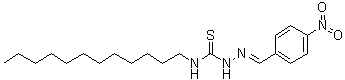 CAS 登录号：6340-26-7, N-十二烷基-2-[(4-硝基苯基)亚甲基]肼基硫代甲酰胺