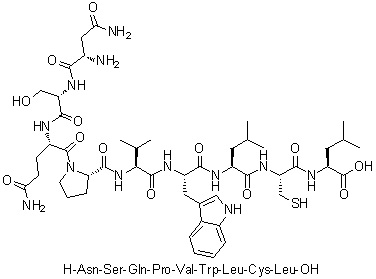 CAS # 636114-25-5, L-Asparaginyl-L-seryl-L-glutaminyl-L-prolyl-L-valyl-L-tryptophyl-L-leucyl-L-cysteinyl-L-leucine