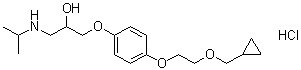CAS # 63686-79-3, 1-[4-[2-(Cyclopropylmethoxy)ethoxy]phenoxy]-3-[(1-methylethyl)amino]-2-propanol hydrochloride