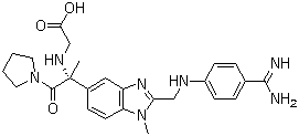CAS 登录号：637328-69-9, Tanogitran, N-[(1R)-1-[2-[[(4-甲脒基苯基)氨基]甲基]-1-甲基-1H-苯并咪唑-5-基]-1-甲基-2-氧代-2-(1-吡咯烷基)乙基]甘氨酸