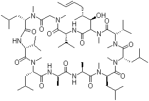 CAS # 63775-96-2, Cyclosporin D, Cyclo[L-alanyl-D-alanyl-N-methyl-L-leucyl-N-methyl-L-leucyl-N-methyl-L-valyl-3-hydroxy-N,4-dimethyl-L-2-amino-6-octenoyl-L-valyl-N-methylglycyl-N-methyl-L-leucyl-L-valyl-N-methyl-L-leucyl]