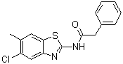 structure of CAS# 639052-78-1, N-(5-Chloro-6-methyl-2-benzothiazolyl)benzeneacetamide