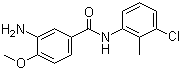 structure of CAS# 63969-05-1, 3-氨基-N-(3-氯-2-甲基苯基)-4-甲氧基苯甲酰胺