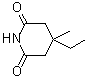 CAS # 64-65-3, Bemegrid, 4-Ethyl-4-methyl-2,6-piperidinedione, 4-Methyl-4-ethyl-2,6-dioxopiperidine, Agipnon, Ahypnon, Antibarbi, Bemegrid, Bemegride, Etimid, Eukraton, Malysol, Megibal, Megimid, Megimide, Methetharimide, Mikedimide, NP 13, NSC 168667, NSC 58187, Zentraleptin, beta-Ethyl-beta-methylglutarimide, beta-Methyl-beta-ethylglutarimide