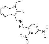 2-Chloro-1-ethyl-1H-indole-3-carboxaldehyde (2,4-dinitrophenyl)hydrazone molecular structure (CAS 64209-13-8)