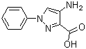 structure of CAS# 64299-26-9, 4-氨基-1-苯基-1H-吡唑-3-甲酸