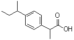 structure of CAS# 64451-76-9, 2-(4-(丁烷-2-基)苯基)丙酸