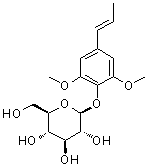 structure of CAS# 645414-25-1, 2,6-二甲氧基-4-(1E)-1-丙烯基苯基 beta-D-吡喃葡萄糖苷
