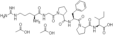 CAS 登录号：64566-61-6, N-[1-[N-[1-(N-L-精氨酰甘氨酰)-L-脯氨酰]-L-苯丙氨酰]-L-脯氨酰]-L-异亮氨酸二乙酸盐