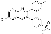 6-Chloro-2-(6-methyl-3-pyridinyl)-3-[4-(methylsulfonyl)phenyl]-1,8-naphthyridine molecular structure (CAS 646459-41-8)