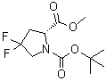 structure of CAS# 647857-74-7, (2R)-4,4-Difluoro-1,2-pyrrolidinedicarboxylic acid 1-(1,1-dimethylethyl) 2-methyl ester