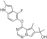 CAS # 649736-30-1, 4-[(4-Fluoro-2-methyl-1H-indol-5-yl)oxy]-alpha,alpha,5-trimethylpyrrolo[2,1-f][1,2,4]triazine-6-methanol