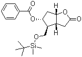 [3aR-(3aalpha,4alpha,5beta,6aalpha)]-5-(Benzoyloxy)-4-[[[(tert-butyl)dimethylsilyl]oxy]methyl]hexahydro-2H-cyclopenta[b]furan-2-one molecular structure (CAS 64982-34-9)