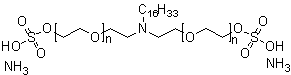 CAS # 65104-80-5, alpha,alpha'-[(Hexadecenylimino)di-2,1-ethanediyl]bis[omega-(sulfooxy)poly(oxy-1,2-ethanediyl)] diammonium salt